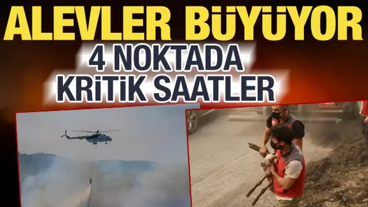 Alevlerle mücadele sürüyor! 4 noktada kritik saatler...