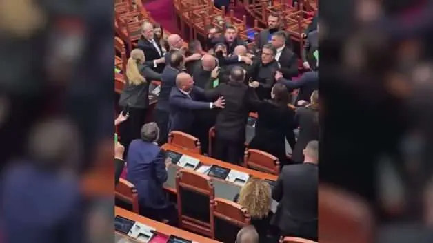 Arnavutluk'ta milletvekilleri birbirine girdi, yumruklar havada uçuştu
