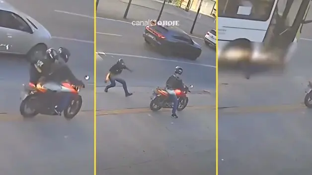 Brezilya' dehşet anları: Motosikletten inerken dengesini kaybeden yolcu feci şekilde can verdi