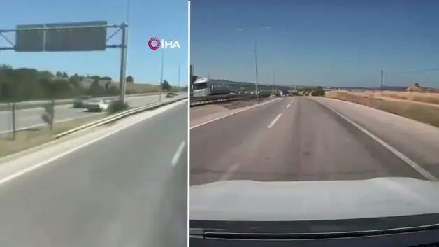 Çanakkale'de ters yönde giden sürücü ekipler tarafından yakalandı!