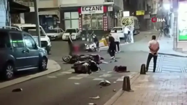 Çorlu'da 2 kişinin yaralandığı kavga anı kamerada
