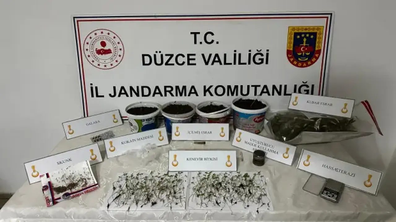 Düzce’de evini uyuşturucu tarlasına çevirmiş: Saksılarda yüzlerce kök kenevir çıktı!