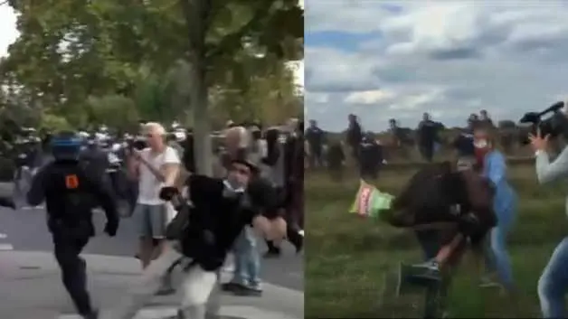 Fransa'daki eylemlerde polise çelme takan fotoğrafçı o utanç anını hatırlattı