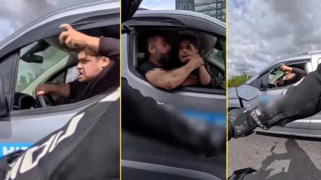 Hatalı sürücüden motosikletliye şoke eden tepki