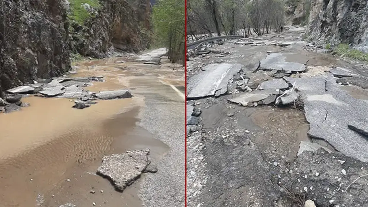 İlçeye giden yol kapandı: Şiddetli yağış sonrası sular altında kaldı!