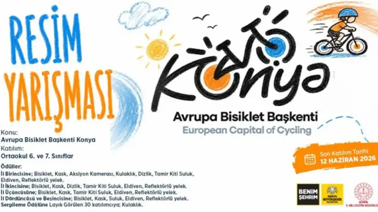 Konya Büyükşehir'den öğrenciler için Avrupa bisiklet başkenti Konya temalı resim yarışması