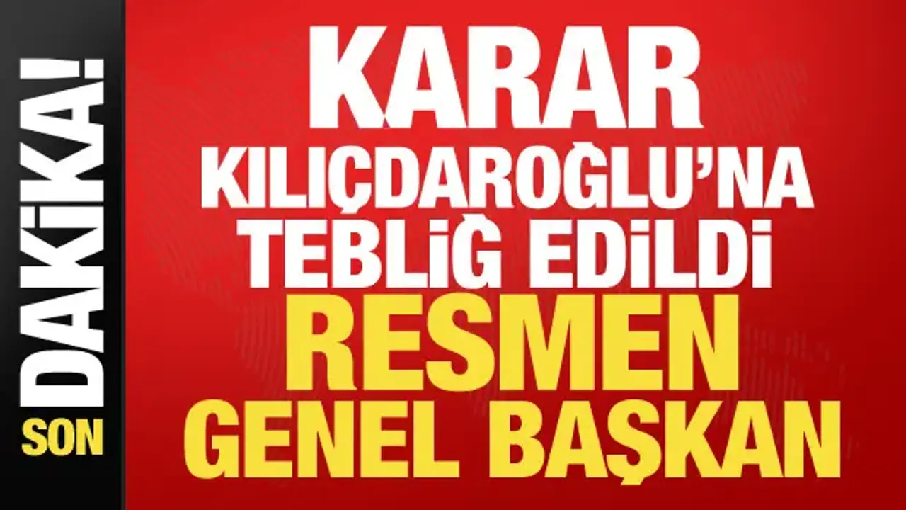 Mutlak butlan CHP'ye tebliğ edildi