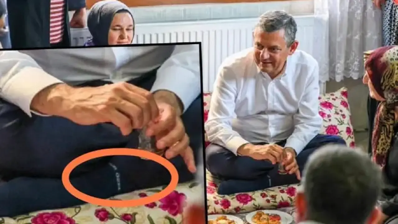 Özgür Özel'in çorabındaki yazı dikkat çekti