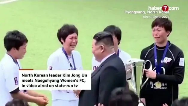 Şampiyonluk sonrası ilginç anlar: Kim jong-un'u gören kadın futbolcular gözyaşlarına boğuldu