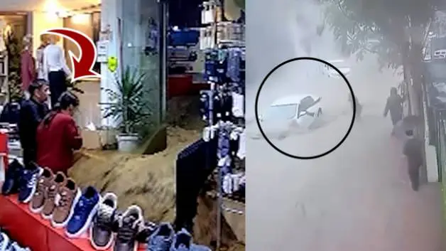 Sarıyer'de selin ortasında kalan vatandaşların kurtarılma anları ortaya çıktı