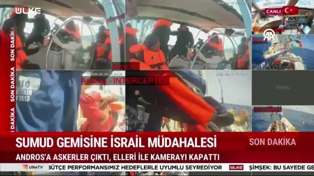 Soykırımcı İsrail'den Sumud Filosu'na yeni saldırı! İşte o anlar
