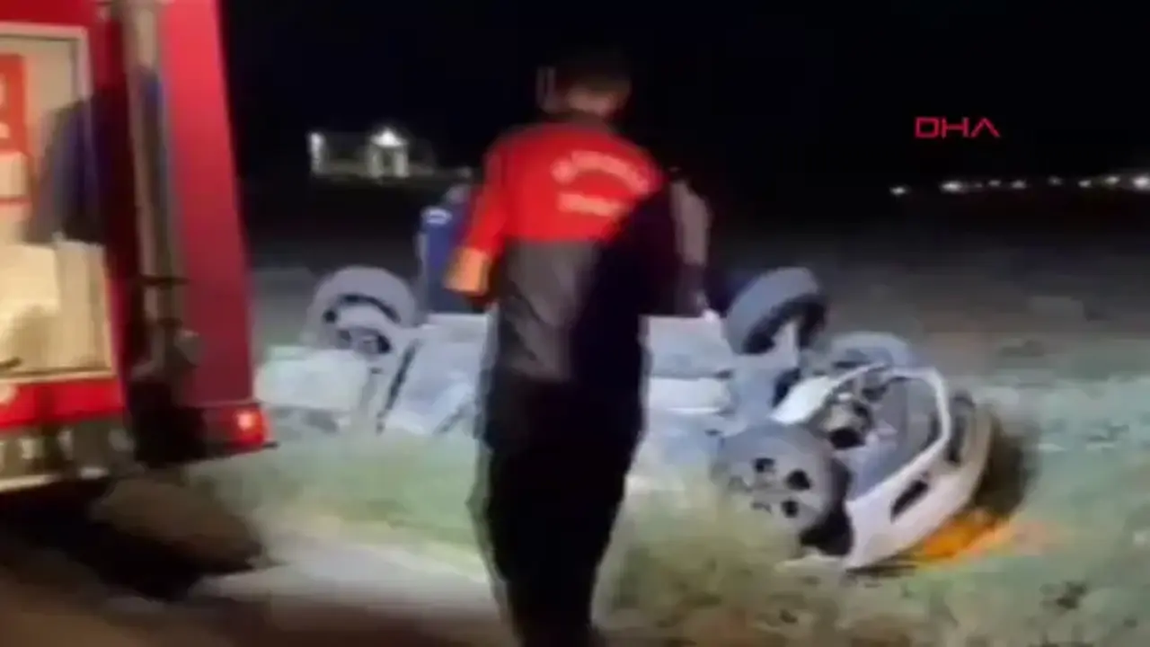 Sulama kanalına devrildiler: 3 kişi yaralandı