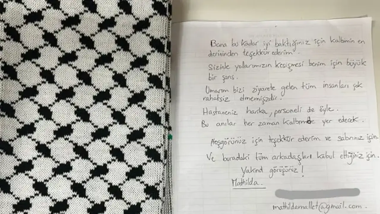 Sumud Filosu aktivisti Mallet’ten Türk sağlık çalışanlarına teşekkür mektubu