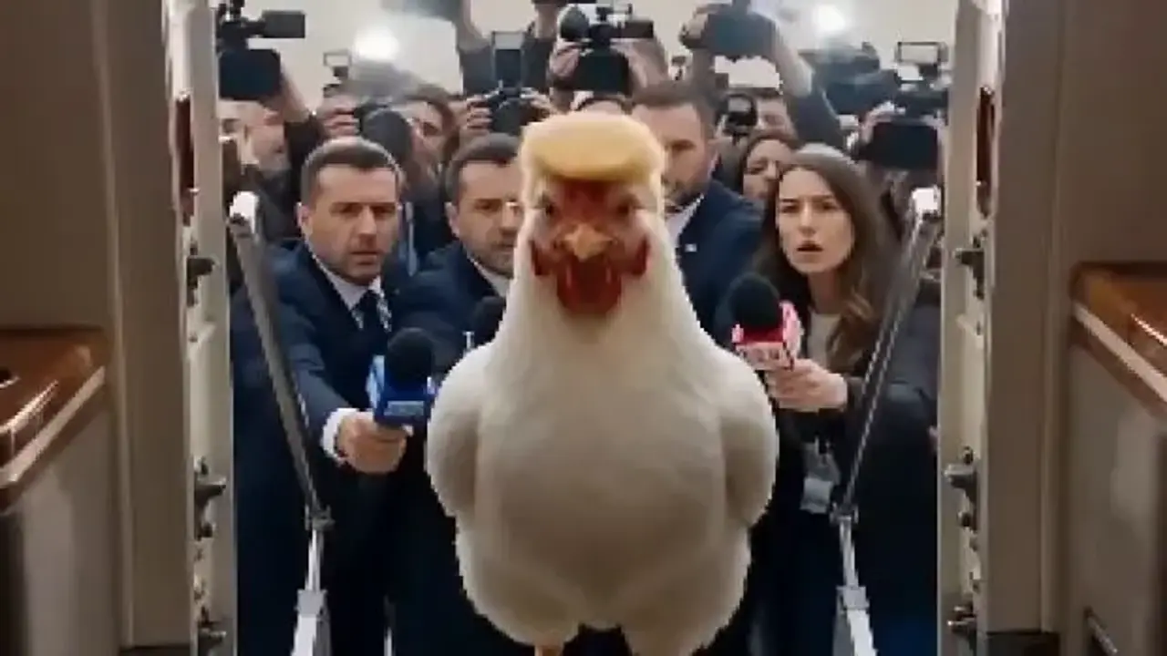 Trump'a korkak tavuk göndermesi