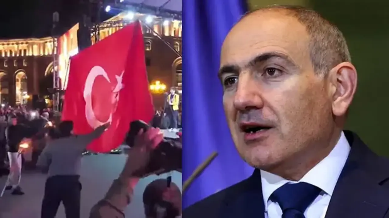 Türk bayrağı yakıldı! Paşinyan'dan kınama