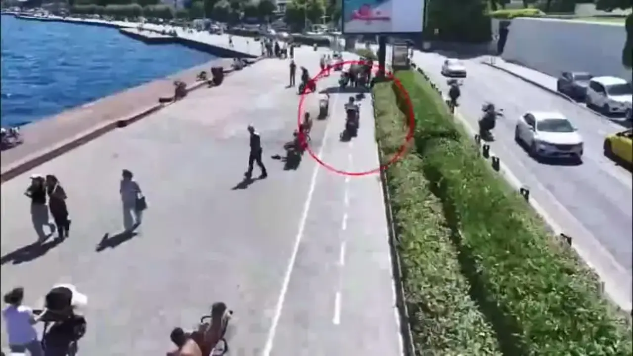 Yaya yoluna giren motosikletlilere dronlu takip: 407 bin lira ceza