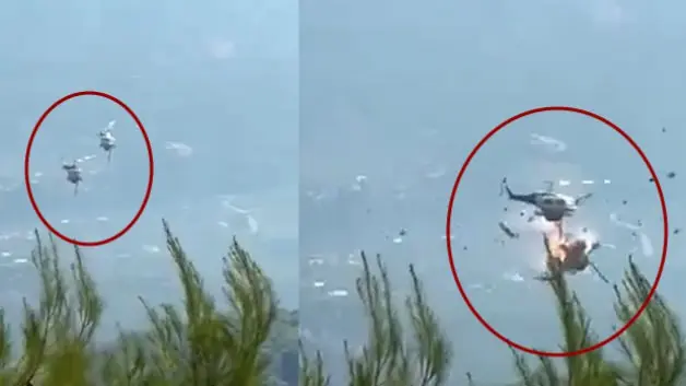Yunanistan'da helikopterler çarpıştı